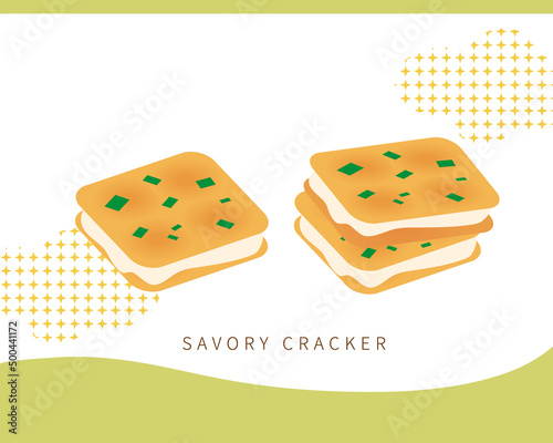 Vegetable soda crackers with nougat, Taiwanese traditional dessert biscuits