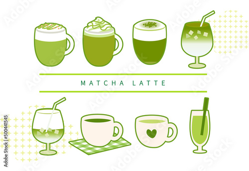 Japanese drink fresh cream matcha milk latte material set