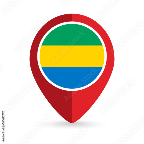 Free Download Map pointer with contry Gabon. Gabon flag. Vector illustration. - GFXLoad
