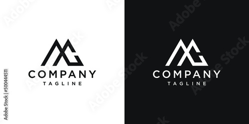 Creative Letter MC Monogram Logo Design Icon Template White and Black Background