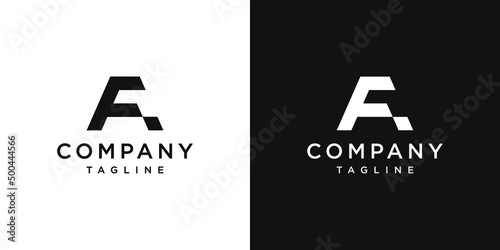 Creative Letter FA Monogram Logo Design Icon Template White and Black Background