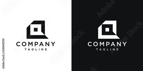 Creative Letter Q Monogram Logo Design Icon Template White and Black Background