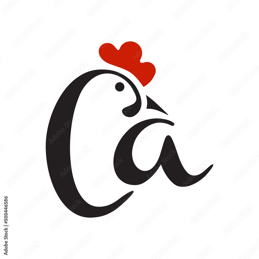 simple chicken logo from the letter Ca. simple chicken logo from the letter Ca.