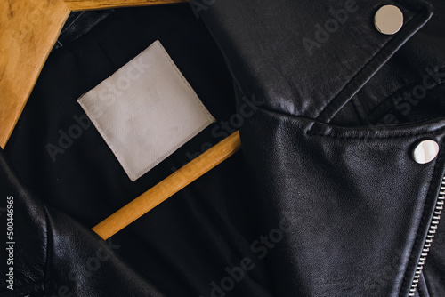 Leather jacket with empty tag © Diana Vyshniakova