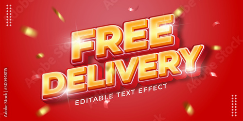 Free delivery text fully editable 3d text effect