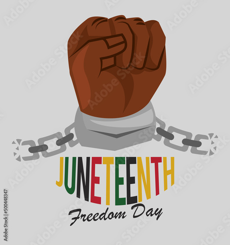 slave hand with juneteenth lettering