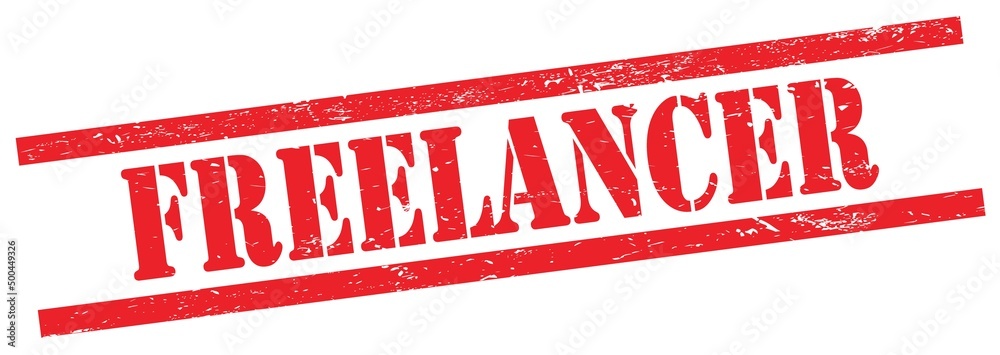 FREELANCER text on red grungy rectangle stamp. FREELANCER text on red grungy rectangle stamp.