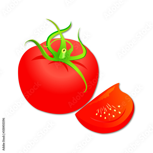 ripe tomato isolated on white