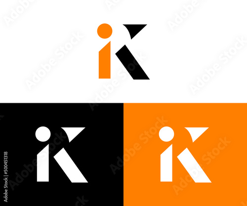 Unique letter ik  logo design