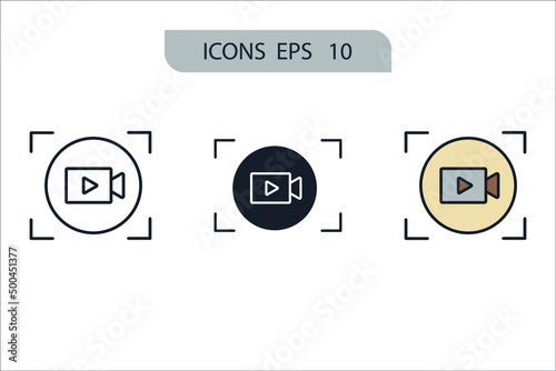 screen recording icons symbol vector elements for infographic web