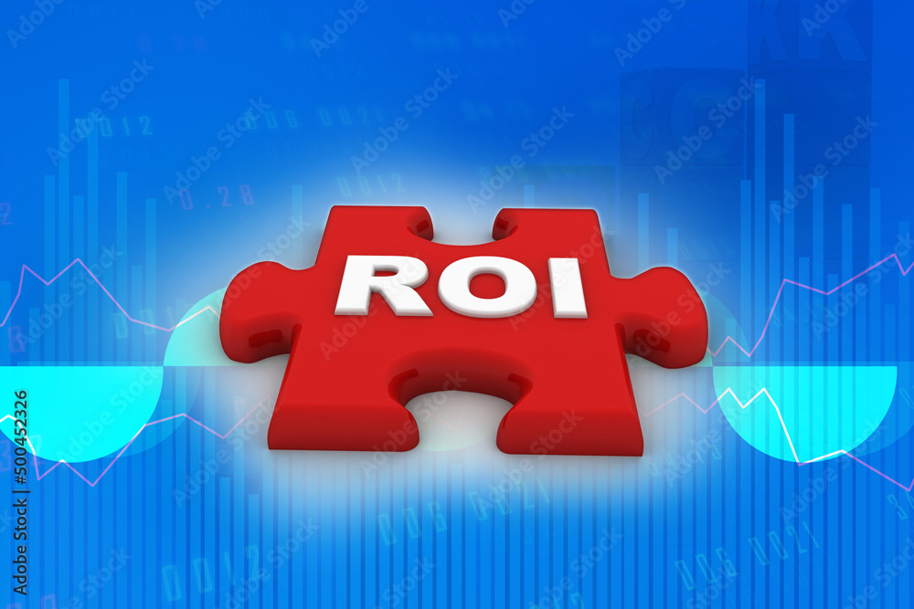 3d rendering Return on Investment - on puzzle 3d rendering Return on Investment - on puzzle