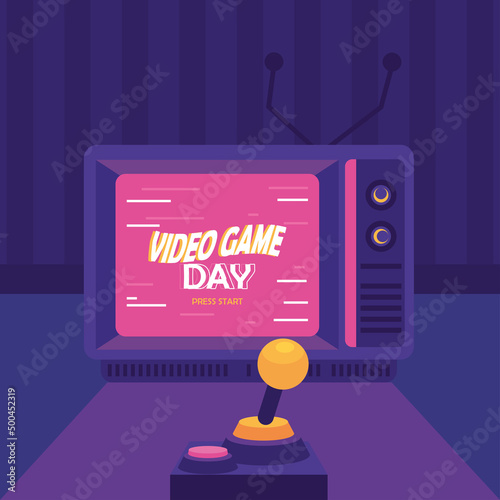 video game day lettering scene