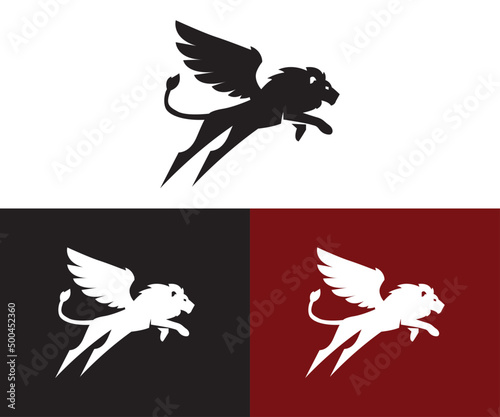 Unique lion and wolf logo design