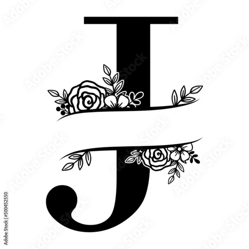 capital letter J alphabet nature letter flower monogram