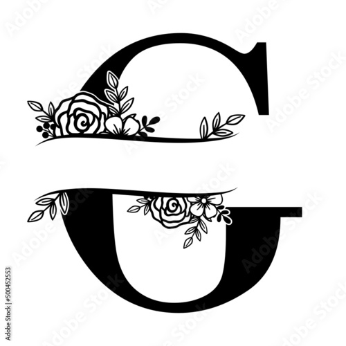 capital letter G alphabet nature letter flower monogram