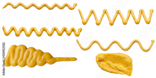 Fototapeta Mustard sauce in the form of lines
