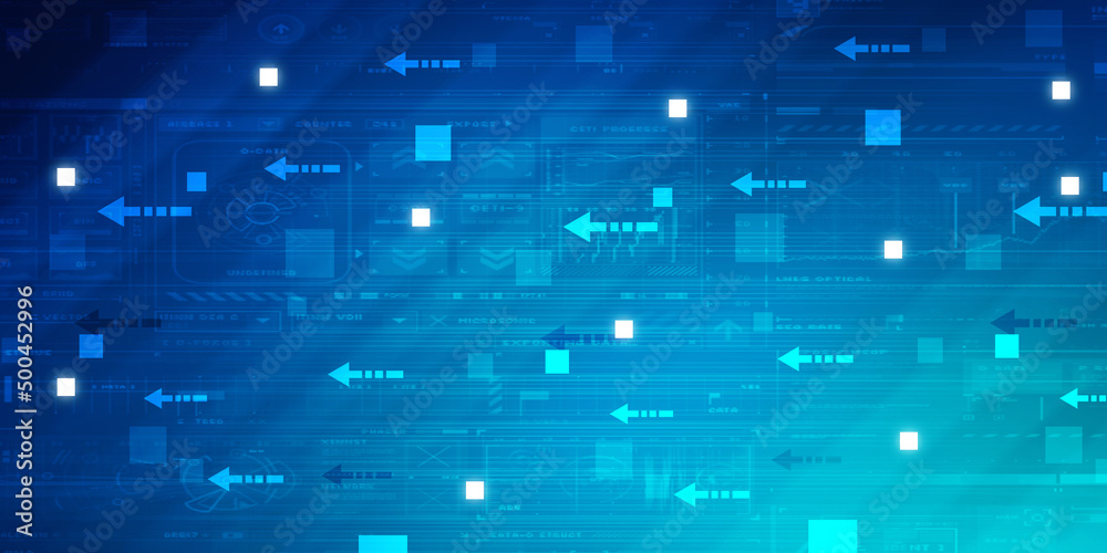 Obraz premium 2d illustration abstract digital binary data on computer screen