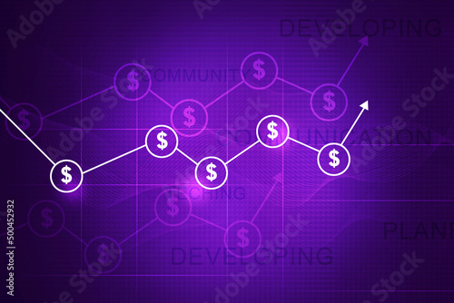 Wallpaper Mural 2d rendering Stock market online business concept Torontodigital.ca