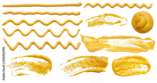 Fotografie, Obraz Mustard sauce in the form of lines