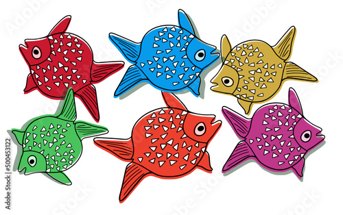 Les petites poissons colorés