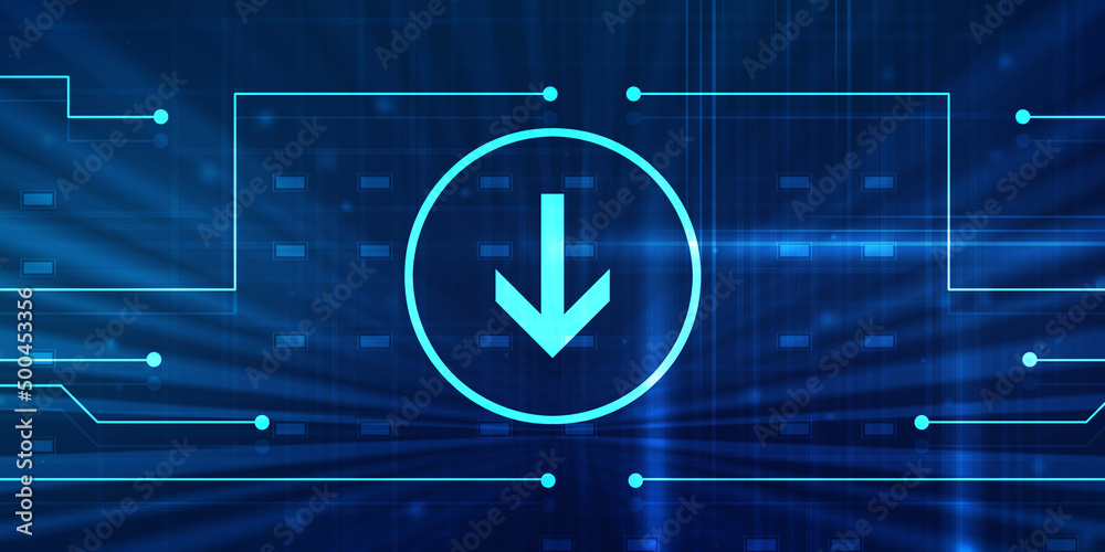 Obraz premium 2d rendering Downloading arrow icon