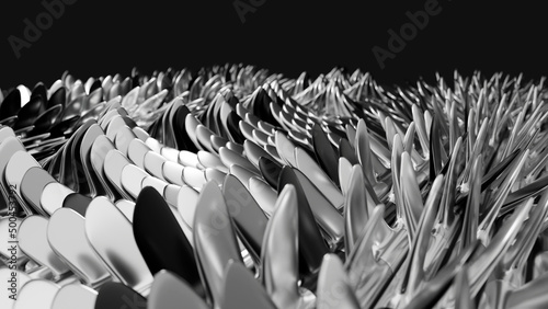 Minimalist abstract black and silver plate pattern. Layered shine design geometry elements for presentation design. Suit for corporate, business, seminar, talks, institution. 3D render