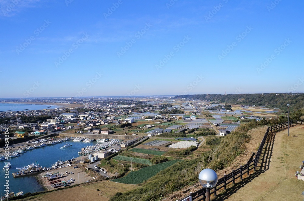上永井公園からの眺望　千葉県旭市の町並み