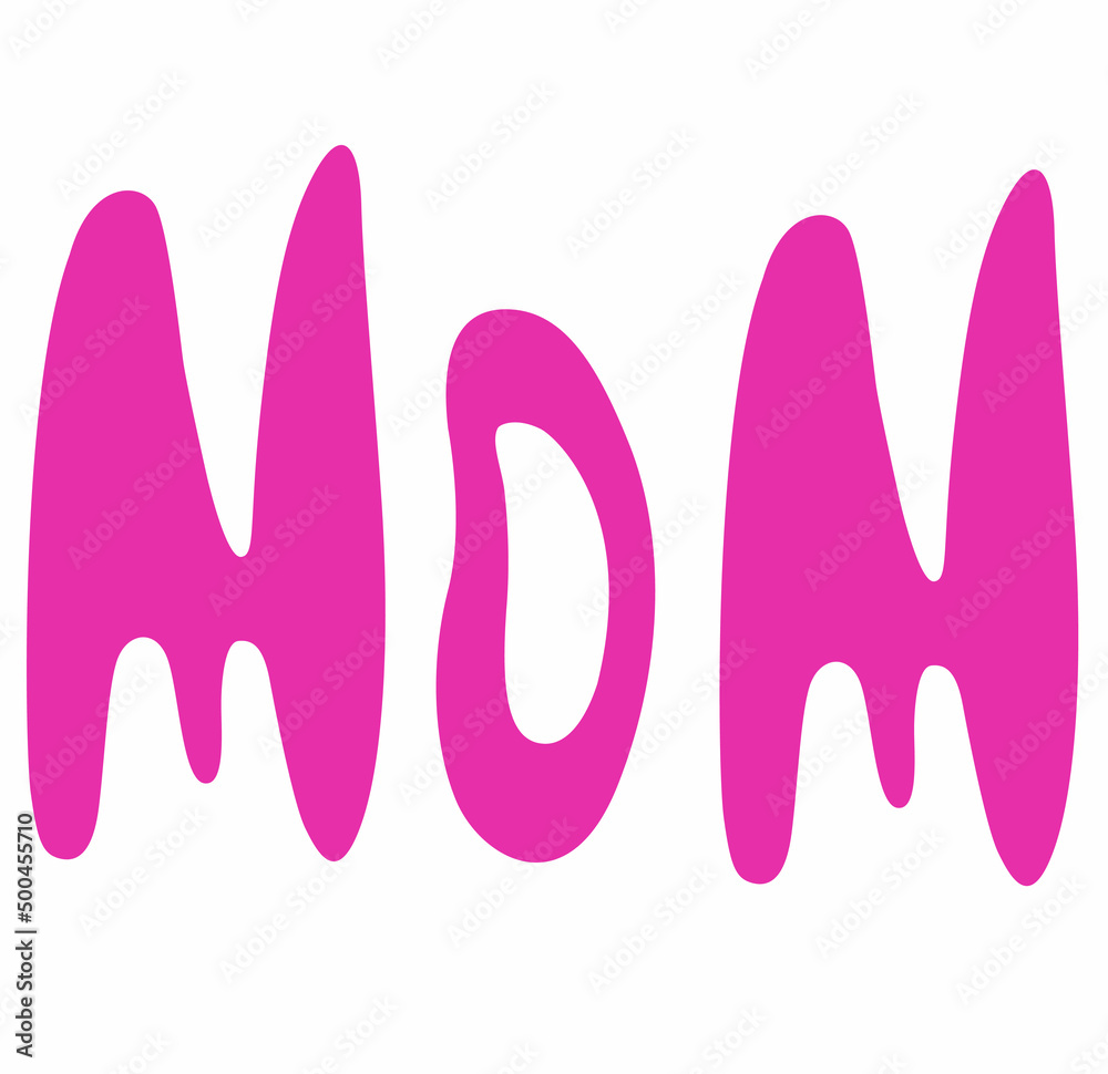 Mom word vector hand lettering pink