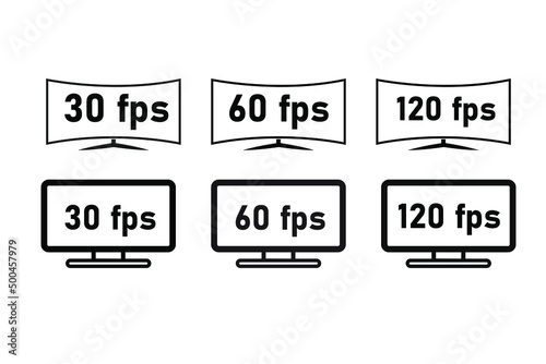 black&white 8K, 4K, 2k Ultra HD Video Resolution Icon Logo; High Definition TV / Game Screen monitor display Label