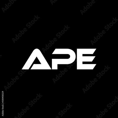 APE letter logo design with black background in illustrator, vector logo modern alphabet font overlap style. calligraphy designs for logo, Poster, Invitation, etc.