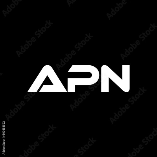 APN letter logo design with black background in illustrator, vector logo modern alphabet font overlap style. calligraphy designs for logo, Poster, Invitation, etc. photo