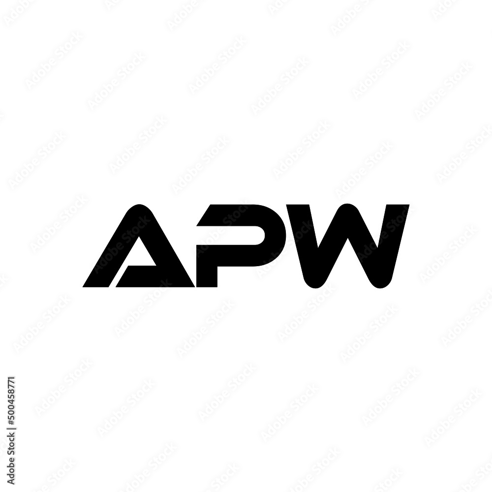 APW letter logo design with white background in illustrator, vector logo modern alphabet font overlap style. calligraphy designs for logo, Poster, Invitation, etc.