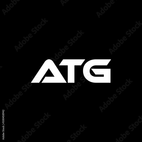 ATG letter logo design with black background in illustrator, vector logo modern alphabet font overlap style. calligraphy designs for logo, Poster, Invitation, etc.