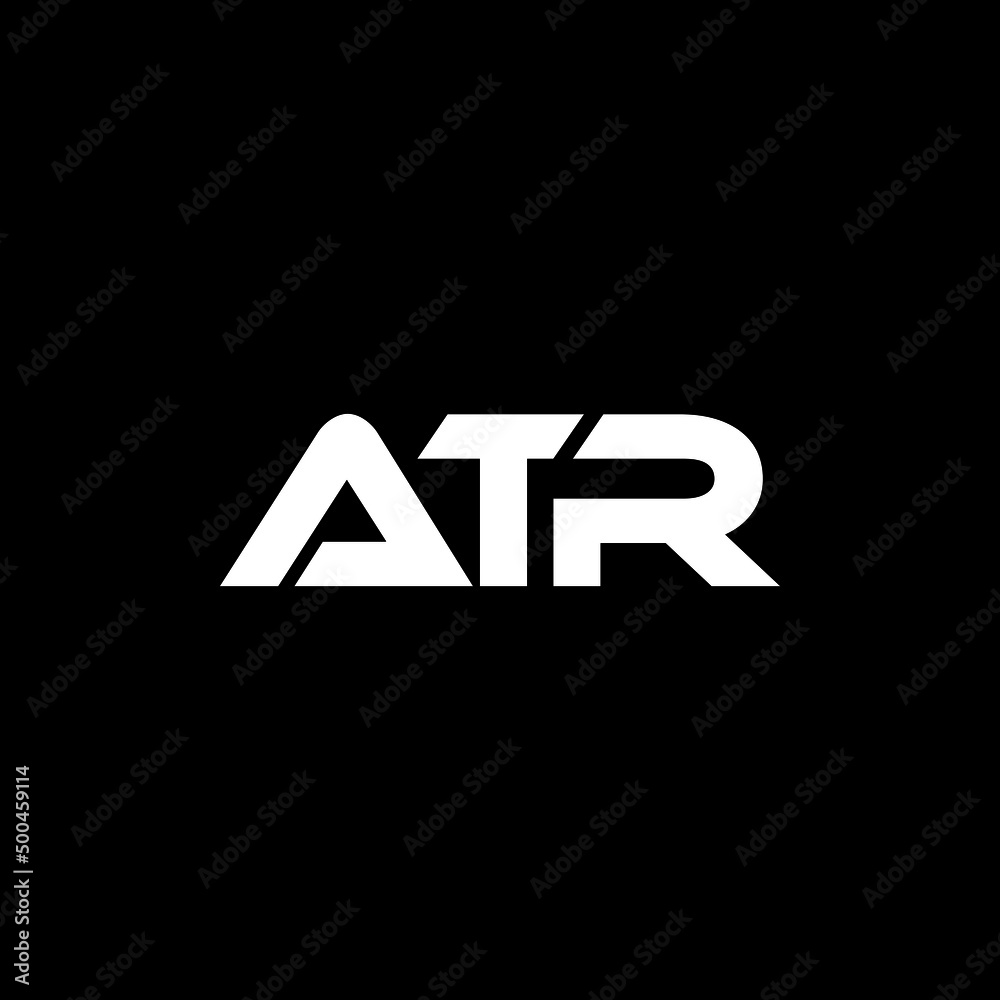 ATR letter logo design with black background in illustrator, vector logo modern alphabet font overlap style. calligraphy designs for logo, Poster, Invitation, etc.