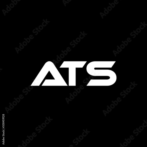 ATS letter logo design with black background in illustrator, vector logo modern alphabet font overlap style. calligraphy designs for logo, Poster, Invitation, etc. photo