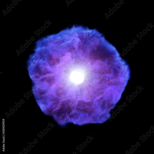 Glowing Energy Ball On Black Background. Stargate Event Horizon Portal, Time Travel, Outer Space