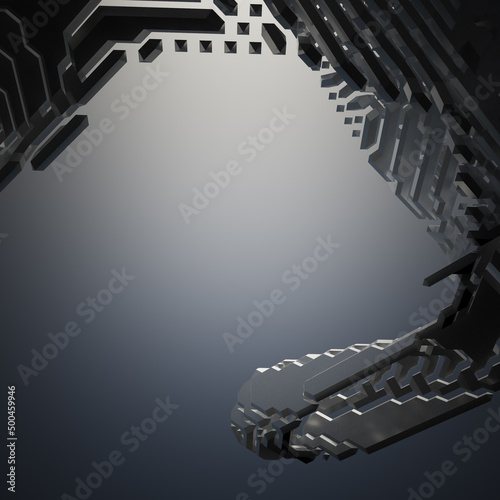 3d render grey background illustration with surface
