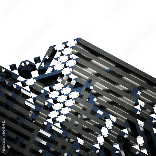3d rendering voxel background illustration in futuristic style