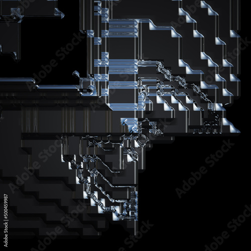 3d rendering voxel background illustration in futuristic style