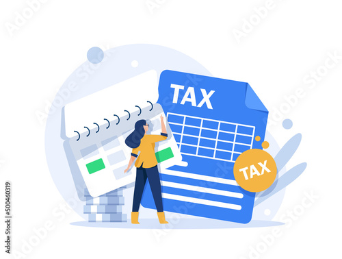Tax deduction. Concept of tax return,optimization, duty, financial accounting