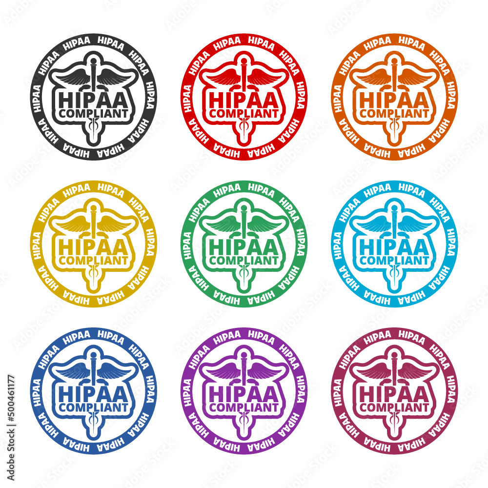 HIPAA circle icon color set