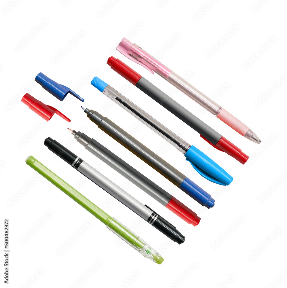pen and marker isolated on white