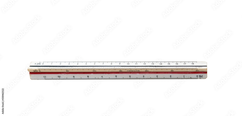 Triangular Scale Ruler isolated on white Triangular Scale Ruler isolated on white