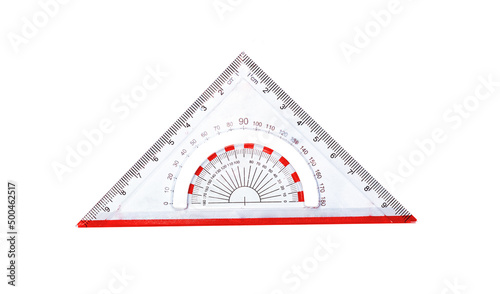 triangular ruler isolated on white