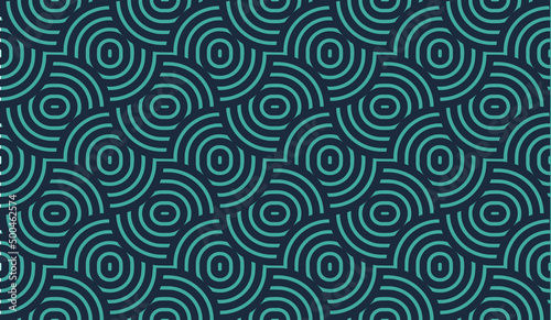 Modern pattern with dark green circles 
