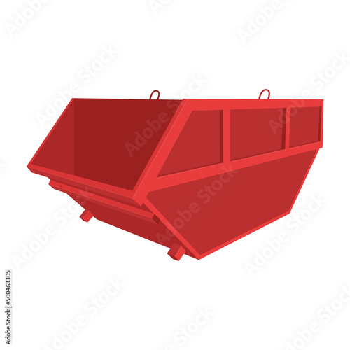 Large container for garbage, trash, construction garbage, etc. Garbage storage and recycling. Vector graphic.