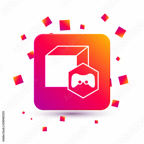 White NFT Digital crypto art icon isolated on white background. Non fungible token. Square color button. Vector