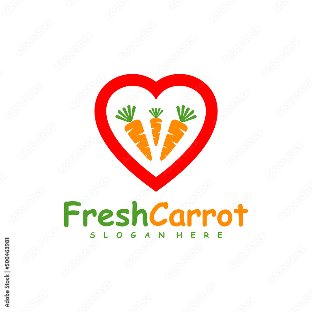 Love Carrot logo design vector, Creative Carrot logo design Template Illustration Love Carrot logo design vector, Creative Carrot logo design Template Illustration