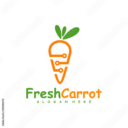 Tech Carrot logo design vector, Creative Carrot logo design Template Illustration