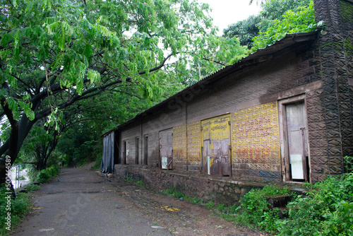 Old building near the road. 